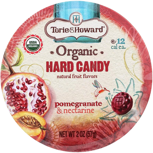 Pomegranate & Nectarine Hard Candy Organic, 8/2oz Torie & Howard