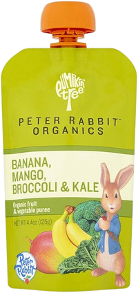 Banana, Mango, Broccoli & Kale Puree Organic Baby Food, 10/4.4oz Peter Rabbit