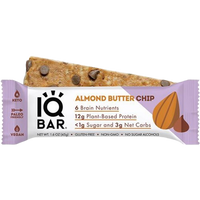 Protein Bar Almond Butter Chip Keto, 12/1.6oz IQ Bar