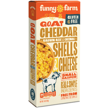 Macaroni & Cheese Goat Cheddar Shells Gluten Free, 8/6oz Funny Farm