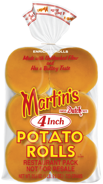 Potato Bread Rolls 12ct, 4/25.5oz Martin's