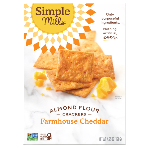 Almond Flour Crackers Farmhouse Cheddar, 6/4.25oz Simple Mills