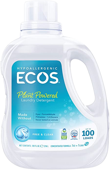 Laundry Detergent Free & Clear, 4/100oz ECOS