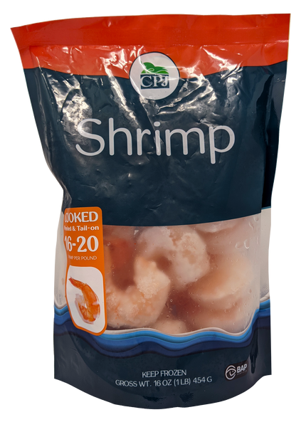 Shrimp Cooked Peeled And Deveined Tail On 16 20 101lb Cpj Cpj Market