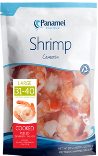 Shrimp Cooked Peeled & Deveined Tail-On 31-40, 10/1lb Panamei