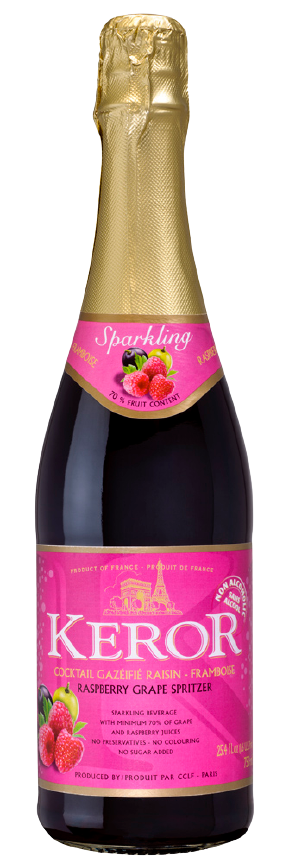 Keror Sparkling Raspberry Grape Juice, 12/750ml
