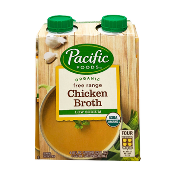 Chicken Broth Organic Low Sodium, 6/32oz Pacific Foods