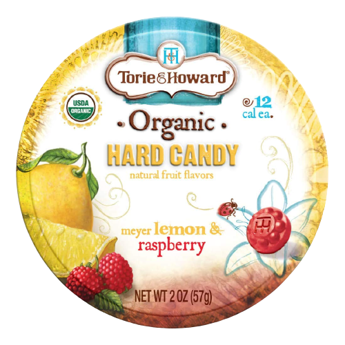 Lemon & Raspberry Hard Candy Organic, 8/2oz Torie & Howard