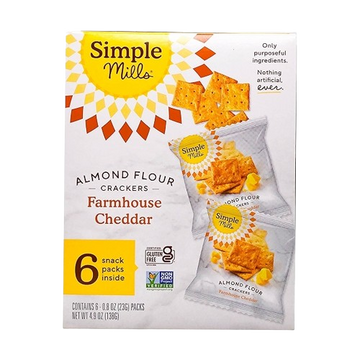 Almond Flour Cheddar Crackers, 6/4.9oz Simple Mills