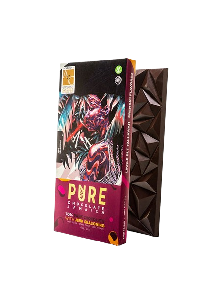 Dark Chocolate Bar 70% with Jerk Seasoning, 60g Pure