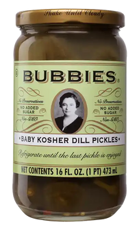 Pickles Baby Kosher Dill, 6/16oz Bubbie's