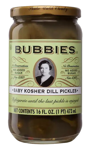 Pickles Baby Kosher Dill, 6/16oz Bubbie's