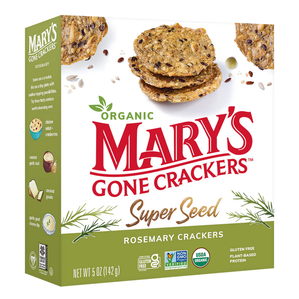 Superseed Crackers with Rosemary, 6/5oz Marys Gone Crackers