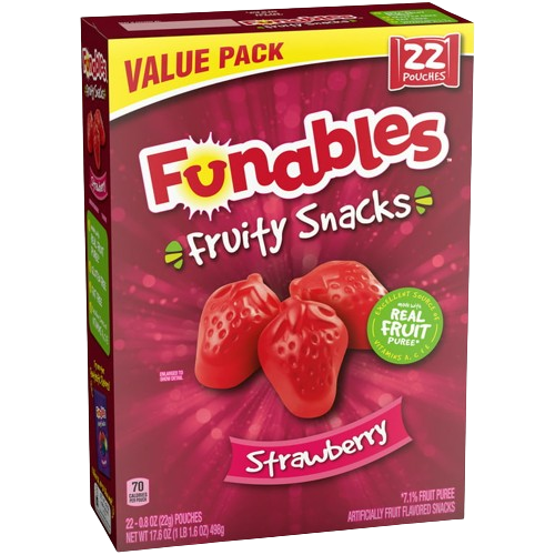 Fruit Snacks Strawberry, 5/17.6oz Funables