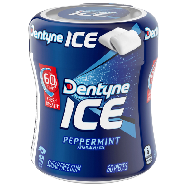 Gum Peppermint Ice, 24/60ct Dentyne