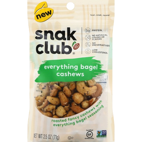 Everything Bagel Cashews, 6/2.5oz Snak Club