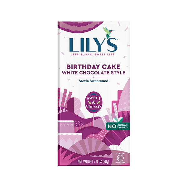 Brithday Cake Chocolate Bar, 12/2.8oz Lily's Sweet