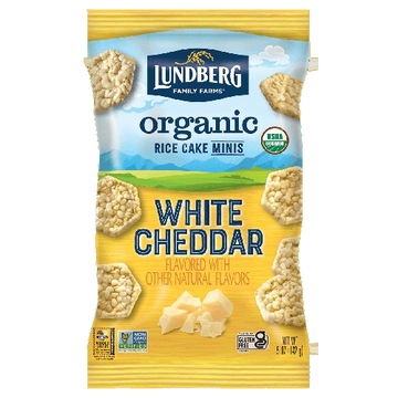 Ricecake Crackers White Cheddar Minis, 6/5oz Lundberg