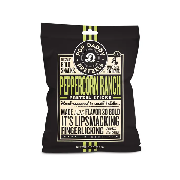 Peppercorn Ranch Pretzels, 15/3oz Pop Daddy