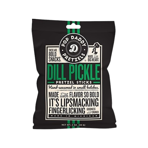 Dill Pickle Pretzels, 15/3oz Pop Daddy