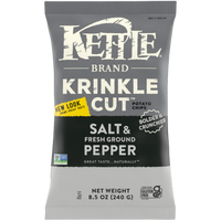 Krinkle Cut Sea Salt & Fresh Ground Pepper Chips, 9/13oz Kettle