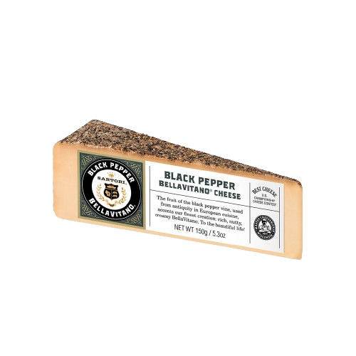 Black Pepper Bellavitano Wedge, 12/5.3oz Sartori