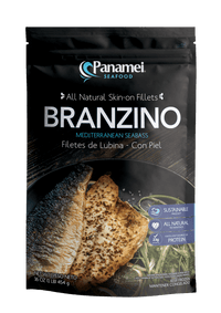 Branzino Fish Fillet Skin-On 4-6oz, 20/1lb Panamei