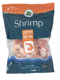 Shrimp Cooked Peeled & Deveined Tail-On 26-30, 10/1lb CPJ