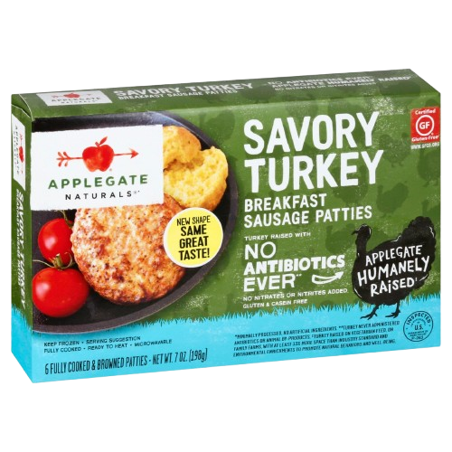 Turkey Breakfast Sausage Savory, 12/7oz Applegate