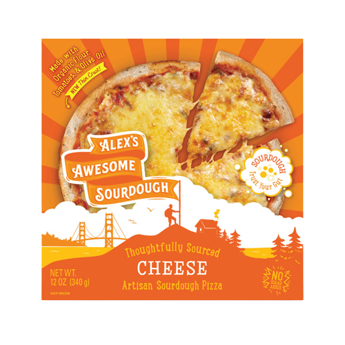 Cheese Pizza w/ Sourdough Crust, 6/12oz Alex's Awesome Sourdough