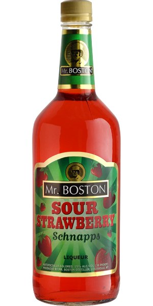 Mr Boston Sour Strawberry Liqueur, 12/1L
