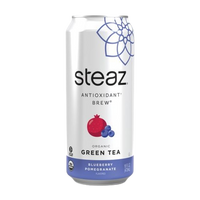 Blueberry Pomegranate Green Tea, 12/16oz Steaz
