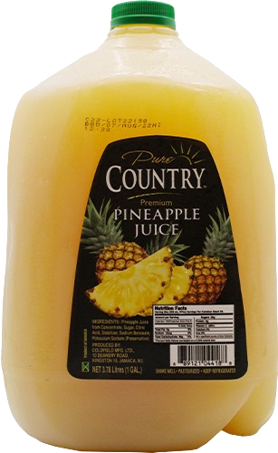 Pineapple Juice with Sugar, 4/3.78L Pure Country