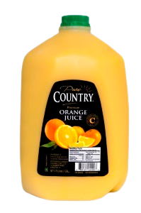 100% Orange Juice No Sugar Added, 4/3.78L Pure Country