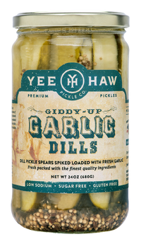 Pickle Spears Giddy Up Garlic Dills, 6/24oz Yee Haw Pickle Co.