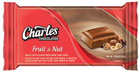 Fruit & Nut Chocolate Bar, 144/108g Charles Chocolates