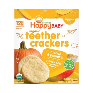 Mango & Pumpkin Teether Crackers Gluten Free, 6/1.7oz Happy Baby Organics