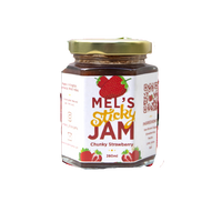 Strawberry Jam, 12/280ml Mel's Sticky Jam