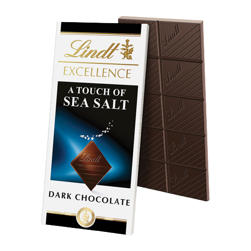 Dark Chocolate Bar Touch of Sea Salt, 144/3.5oz Lindt Excellence