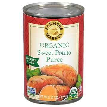 Sweet Potato Puree Organic, 12/15oz Farmer's Market Foods