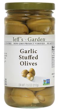 Olives Garlic Stuffed, 6/7.5oz Jeff's Garden
