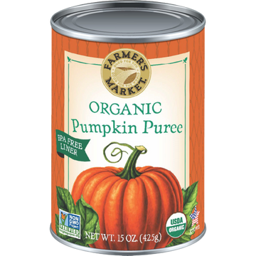 Pumpkin Puree Organic, 12/15oz Farmer's Market Foods