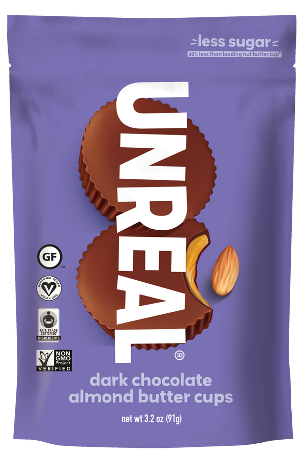 Dark Chocolate Almond Butter Cups, 6/3oz Unreal Candy