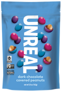 Dark Chocolate Covered Peanuts, 6/5oz Unreal Candy