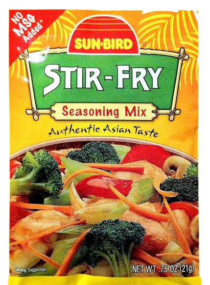 Stir Fry Seasoning Mix, 24/0.75oz Sunbird