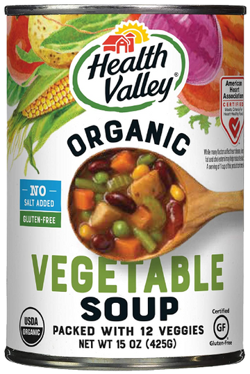Vegetable Soup Organic No Salt, 12/15oz Health Valley