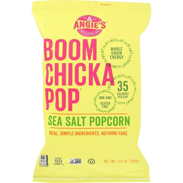 Popcorn Sea Salt, 12/4.8oz Angie's BOOMCHICKAPOP