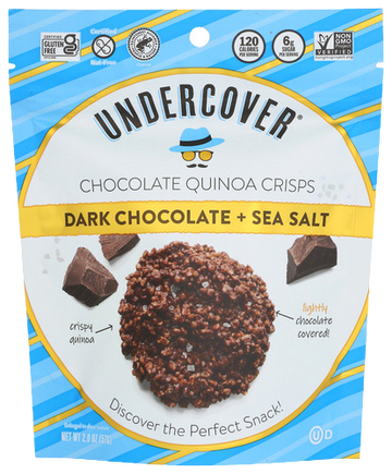 Dark Chocolate & Sea Salt Covered Quinoa Snack, 12/2oz Undercover Quinoa