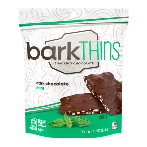 Dark Chocolate Mint Snacking Chocolate, 12/4.7oz BarkTHINS