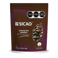 Dark Bittersweet Chocolate Callets 52%, 2/5kg Sicao